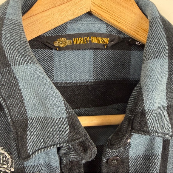 Harley-Davidson Black and Blue Checkered Shirt - Picture 4 of 10